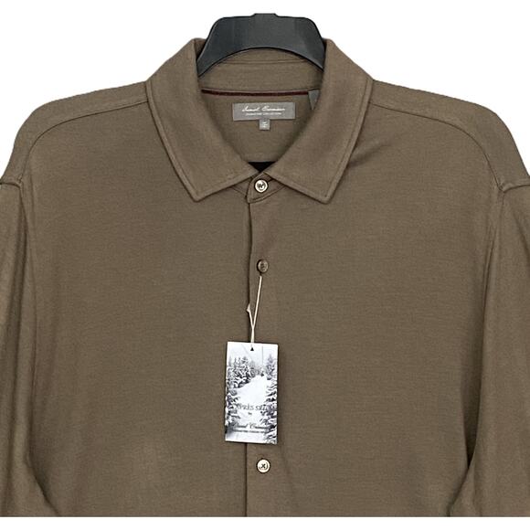 Daniel Cremieux Signature Collection Men's XXL Long Sleeve Polo Shirt Brown NEW - Picture 3 of 11